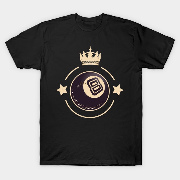 8 Ball King Billiards Retro Snooker T-Shirt by Foxxy Merch